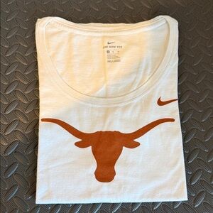 Nike White Tee with Orange Longhorn Graphic